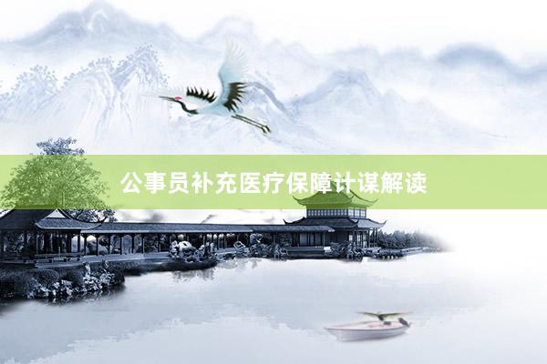 公事员补充医疗保障计谋解读
